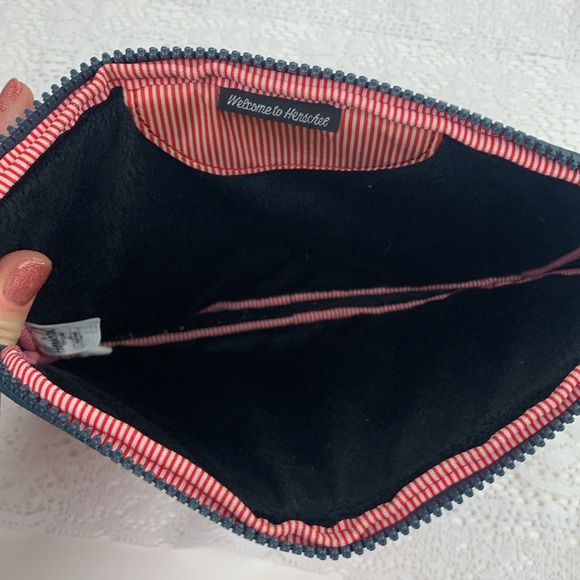 Herschel Zippered Pouch bag Tablet cover Red Blue Zip close Padded - Picture 6 of 11